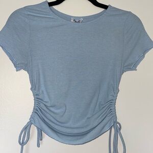 Princess Polly Blue Cutout Crop Tshirt